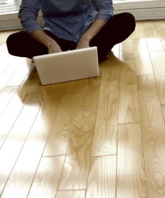 Wood Floor with Laptop